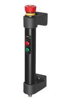 DAVIES MOLDING FG16-05S.180.84 Handle, w/ PB & E-Stop SW, 180 mm, Nylon 6 (Polyamide 6), PVC (Polyvinylchloride), FG16 Series