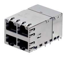 TRP CONNECTOR/BEL 2250701-1 Conector Modular, RJ45 Jack, 2 x 2 (Apilado), 8P8C, Through Hole