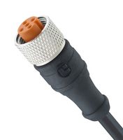 LUTRONIC 1200 04 002 5M Sensor Cable, A Coded, M12 Receptacle, Free End, 4 Positions, 5 m, 16.4 ft, M12 Series