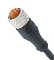 LUTRONIC 1200 04 301 2M Sensor Cable, A Coded, M12 Receptacle, Free End, 4 Positions, 2 m, 6.6 ft, M12 Series