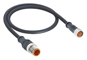 LUTRONIC 1210 0800 03 300 0,6M Sensor Cable, A Coded, M12 Plug, M8 Receptacle, 3 Positions, 600 mm, 23.6 ", M12 Series