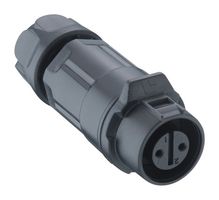 LUTRONIC 2340 02 T06CB A Sensor Connector, 02 Series, Female, 2 Positions, Solder Socket, Straight Cable Mount