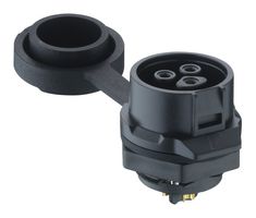 LUTRONIC 2420 02 T18CB100 Sensor Connector, 02 Series, Female, 2 Positions, Solder Socket, Straight Panel Mount