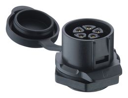 LUTRONIC 2620 03 T22CB100 Sensor Connector, 02 Series, Female, 3 Positions, Solder Socket, Straight Panel Mount