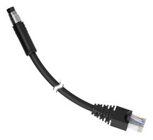 BANNER ENGINEERING STP-M8MRJ45-406 Sensor Cable, M8 Plug, RJ45 Plug, 4 Positions, 1.8 m, 6 ft