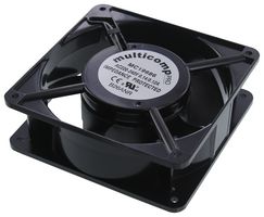 MULTICOMP MC19686 Ventilador axial de CA, 220V a 240V, Cuadrado, 119 mm, 38.5 mm, Rodamiento Bola de Precisión