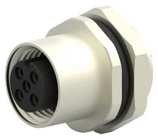 TE CONNECTIVITY T4133012041-000 Sensor Connector, M12, Female, 4 Positions, Solder Socket, Straight Panel Mount