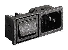 BULGIN LIMITED BZM27/Z0000/59B Módulo entrada energía IEC sin filtrar, IEC C14, Propósito General, 10 A, 250 VAC, 2-Pole Switch