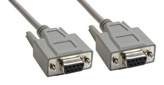 AMPHENOL CABLES ON DEMAND CS-DSNULW29FF-010 Computer Cable, D Sub 9 Position Receptacle, D Sub 9 Position Receptacle, 10 ft, 3.05 m, Gray