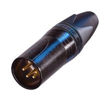 NEUTRIK NC4MXX-B Conector XLR, 4 Contactos, Macho, Montaje de cable, Contactos con Recubrimiento de Oro, Metal