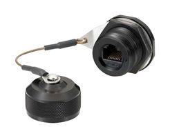 L-COM ECRK2201U00 Conector Modular, c/Tapa Antipolvo, RJ45 Jack, 1 x 1 (Puerto), 8P8C, Cat5e, Cat6, IP68