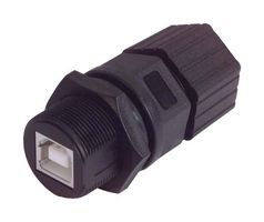 L-COM WPUSBCN-B-2.0 Conector USB, USB Tipo B, USB 2.0, Receptáculo eléctrico, 4 Posiciones, Montaje en Panel