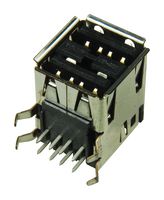 AMP - TE CONNECTIVITY 5787617-4 Conector USB Apilable, USB Tipo A, USB 2.0, 8 Posiciones, Right Angle, Aleación Cobre Zinc