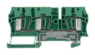 WEIDMULLER 7904170000 Bloque de Terminal c/Montaje en Riel DIN, PE, 3 Posiciones, 26 AWG, 10 AWG, 6 mm²