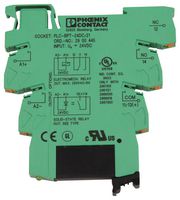 PHOENIX CONTACT 2900364 Power Relay, SPST-NO, 24 VDC, PLC-INTERFACE Series, DIN Rail