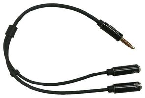 MULTICOMP PRO PS000239 Cable de Audio / Video, Macho Hembra 4 Polos 3.5mm, 3.5mm Estereofónico Hembra x 2, 9.9 ", 250 mm