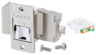L-COM ECFRJTLC5ES-POE Conector Modular, RJ45 Jack, 1 x 1 (Puerto), 8P8C, Cat 5e, Montaje en Panel