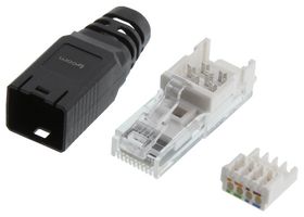 L-COM TSPFTC6A Conector Modular, RJ45 Plug, 1 x 1 (Puerto), 8P8C, Cat6a, IP20, Montaje de cable