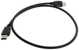 L-COM U3A00028-075M Cable USB, Tipo A Macho a Tipo A Macho, 750 mm, 29.5 ", USB 3.0, Negro