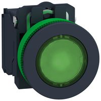 SCHNEIDER ELECTRIC XB4FW35G5 Industrial Pushbutton Switch, Harmony XB4 Series, 30.5 mm, SPST-NO, SPST-NC