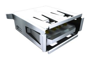 SAMTEC USB-A-S-F-B-VU Conector USB, USB Tipo A, USB 2.0, Receptáculo eléctrico, 4 Posiciones, Through Hole, Right Angle