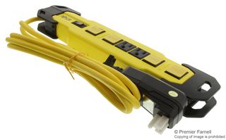 EATON TRIPP LITE TLM609GF Extension Lead, Safety Covers, GFCI Plug, Yellow Metal, 6 Outlets, NEMA 5-15R, 15 A, 120 V