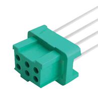 HARWIN G125-FC10605L0-0150L Conjunto de Cable, Negro / Verde, Gecko Receptáculo a Extremo Libre, 6 Posiciones, 1.25 mm