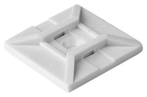 HELLERMANNTYTON 151-29203 MB4SHA10C2 Base para Cincho, Entrada de 4 Vías, Adhesive, Screw, 3.9 mm, White, Nylon 6.6 (Polyamide 6.6)
