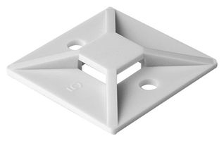 HELLERMANNTYTON 151-28529 MB5A10C2 Cable Tie Mount, 4 Way Entry, Adhesive, Screw, 4.8 mm, White, Nylon 6.6 (Polyamide 6.6), 37.7 mm
