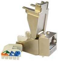 STEWART CONNECTOR SS-82120-001 Modular Connector, Keystone, RJ45 Jack, 1 x 1 (Port), 8P8C, Cat6a, Cable Mount