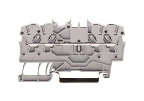 WAGO 2000-1404 Bloque de Terminal c/Montaje en Riel DIN, 4 Posiciones, 24 AWG, 16 AWG, 1.5 mm², Push-In, 18 A