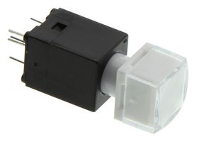E-SWITCH LP16OA1ASTWG Botón Pulsador Industrial, Serie LP16, SPST-NO, Apagado-(Encendido), Cuadrada, Transparente