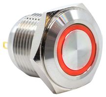 E-SWITCH PV6F240SSG-311 Interruptor (Switch) Antivandalismo, Iluminación de anillo, PV6 Series, 0.63 ", SPST-NO-DM