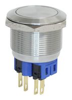 E-SWITCH PV8F2Y0SS Vandal Resistant Switch, Stainless Steel Actuator Finish, PV8 Series, 25 mm, SPDT-DB