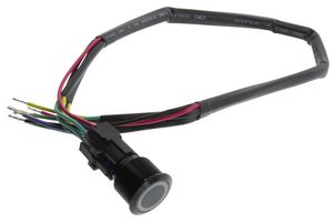 E-SWITCH ULV7FPG11311 Vandal Resistant Switch, Black Anodized, ULV7 Series, 22 mm, DPDT, On-On, Round Flat