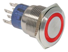 E-SWITCH ULV7F2H11311 Interruptor (Switch) Antivandalismo, IP67, Serie ULV7, 22 mm, DPDT, Encendido-(Encendido)