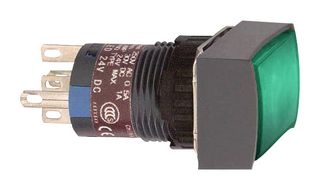 SCHNEIDER ELECTRIC XB6EDF3J1P Botón Pulsador Industrial, Serie Harmony XB6E, 16 mm, SPDT, Apagado-Encendido, Rectangular, Verde