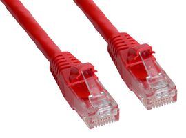 AMPHENOL CABLES ON DEMAND MP-64RJ45UNNR-002 Cable Ethernet, Cat6, RJ45 Macho a RJ45 Macho, UTP (par trenzado sin blindaje), Rojo, 610 mm, 2 ft