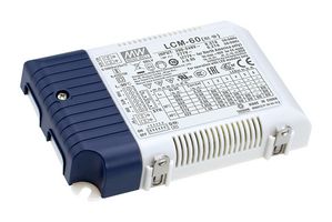 MEAN WELL LCM-60 LED Driver, 60.3 W, 42 V, 1.4 A, Constant Current, 180 V