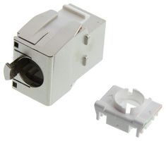 L-COM RJTLC8S-POE Modular Connector, RJ45 Jack, Tool-less w/ PoE++, 1 x 1 (Port), 8P8C, Cat8, Cable Mount