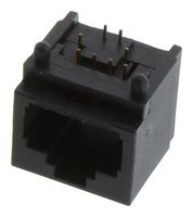L-COM SMJ-RJ4590-C6 Modular Connector, RJ45 Jack, 1 x 1 (Port), 8P8C, Cat6, Through Hole Mount