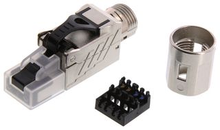 L-COM TSPFTC8S Conector Modular, Plug RJ45, PoE++, 1 X 1 (Puerto), 8P8C, Cat8, Montaje en Cable