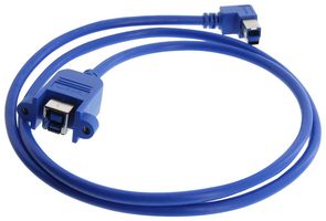 L-COM U3A00102-05M Cable USB, Tipo B 90° Macho a Tipo B Hembra, 500 mm, 19.7 ", USB 3.0, Azul