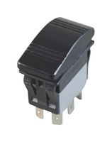 MULTICOMP PRO MP-264CNN-2ABD Rocker Switch, (On)-Off-(On), DPDT, Illuminated, Panel Mount, Black, MP Rocker Switches DPDT