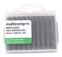 MULTICOMP PRO MP012268 Punta Hexagonal, 10 Pizas de Puntas Hexagonales, H6, 50mm, S2