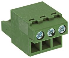 TE CONNECTIVITY 1986300-3 Pluggable Terminal Block, 5 mm, 3 Positions, 24 AWG, 14 AWG, 2 mm², Screw