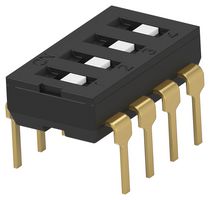 TE CONNECTIVITY - ALCOSWITCH ADFN04TTU04 Interruptor DIP / SIP, Siguiente Generación, 4 Circuitos, Deslizador Empotrado, Through Hole, SPST
