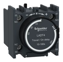 SCHNEIDER ELECTRIC LADT4 Bloque de Contacto Auxiliar, TeSys D, 1NO + 1NC, Retardo de Tiempo, Terminales Abrazadera Tornillo
