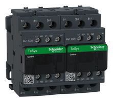 SCHNEIDER ELECTRIC LC2D25F7 Contactor, LC2D, 25 A, DIN Rail, Panel, 690 VAC, 3PST-NO, 3 Pole, 15 kW