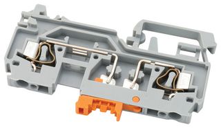 WAGO 280-870 Bloque de Terminal c/Montaje en Riel DIN, 2 Posiciones, 28 AWG, 12 AWG, 2.5 mm², Pinza, 16 A